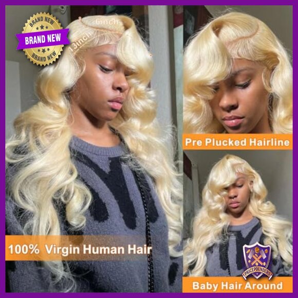 13x6 HD Lace Front Wig 28 Inch Body Wave Human Hair Glueless Pre Plucked main image 5
